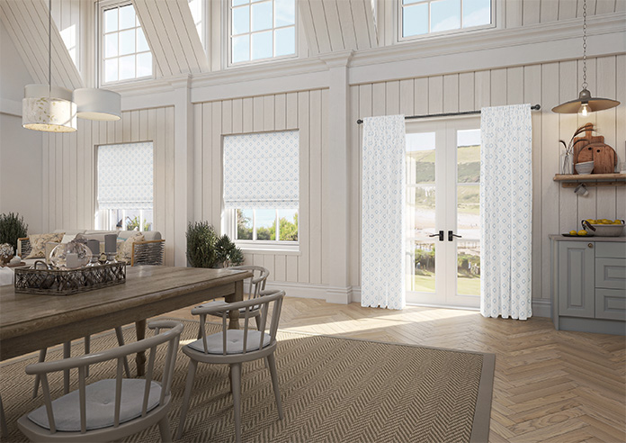 Huaraz Velvet, Mid Blue - Roman Blind - Image 6